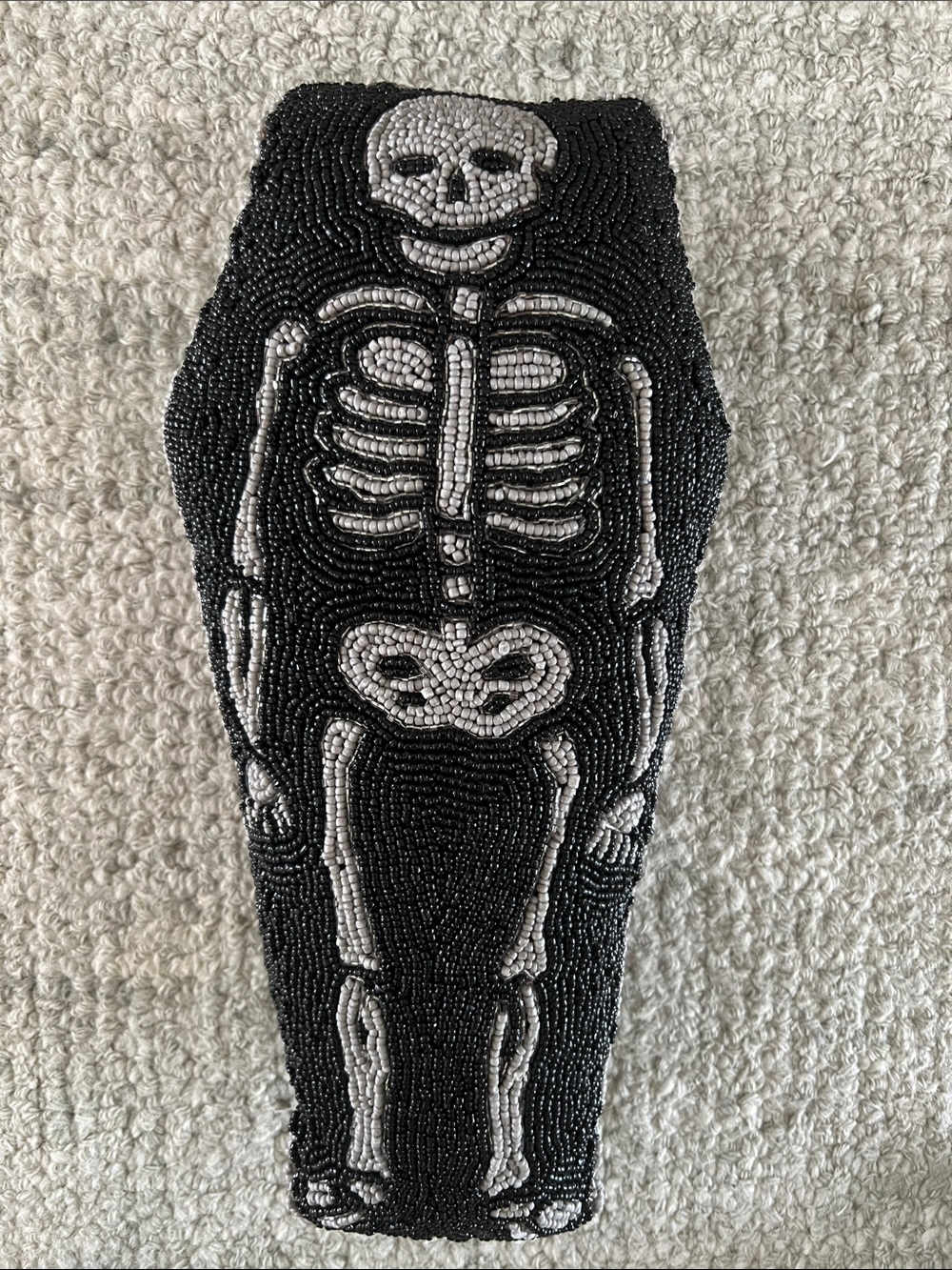 Beaded Skeleton Coffin pillow